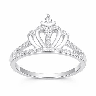 Anillo Corona Circones Elegante en Plata 925
