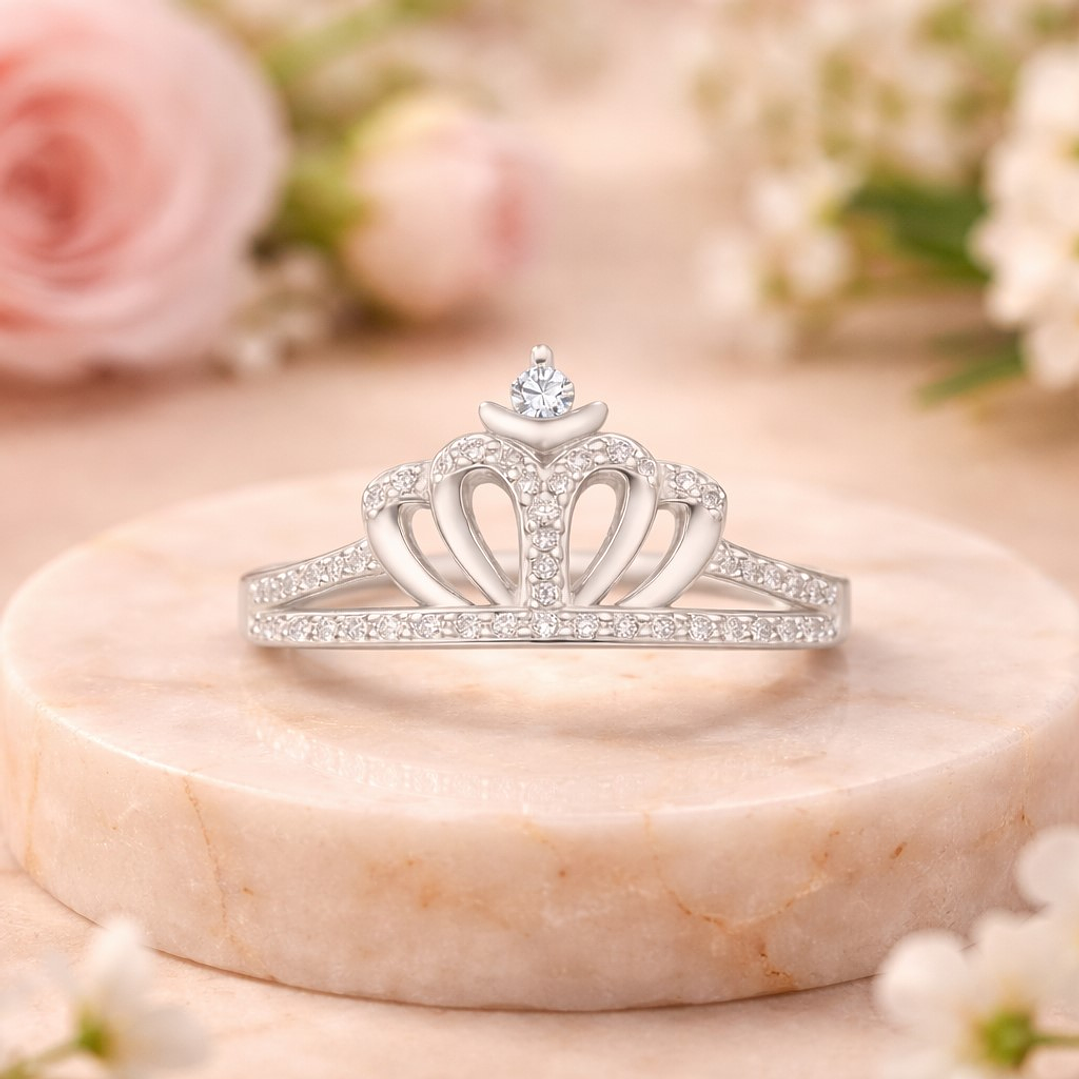 Anillo Corona Circones Elegante en Plata 925 3