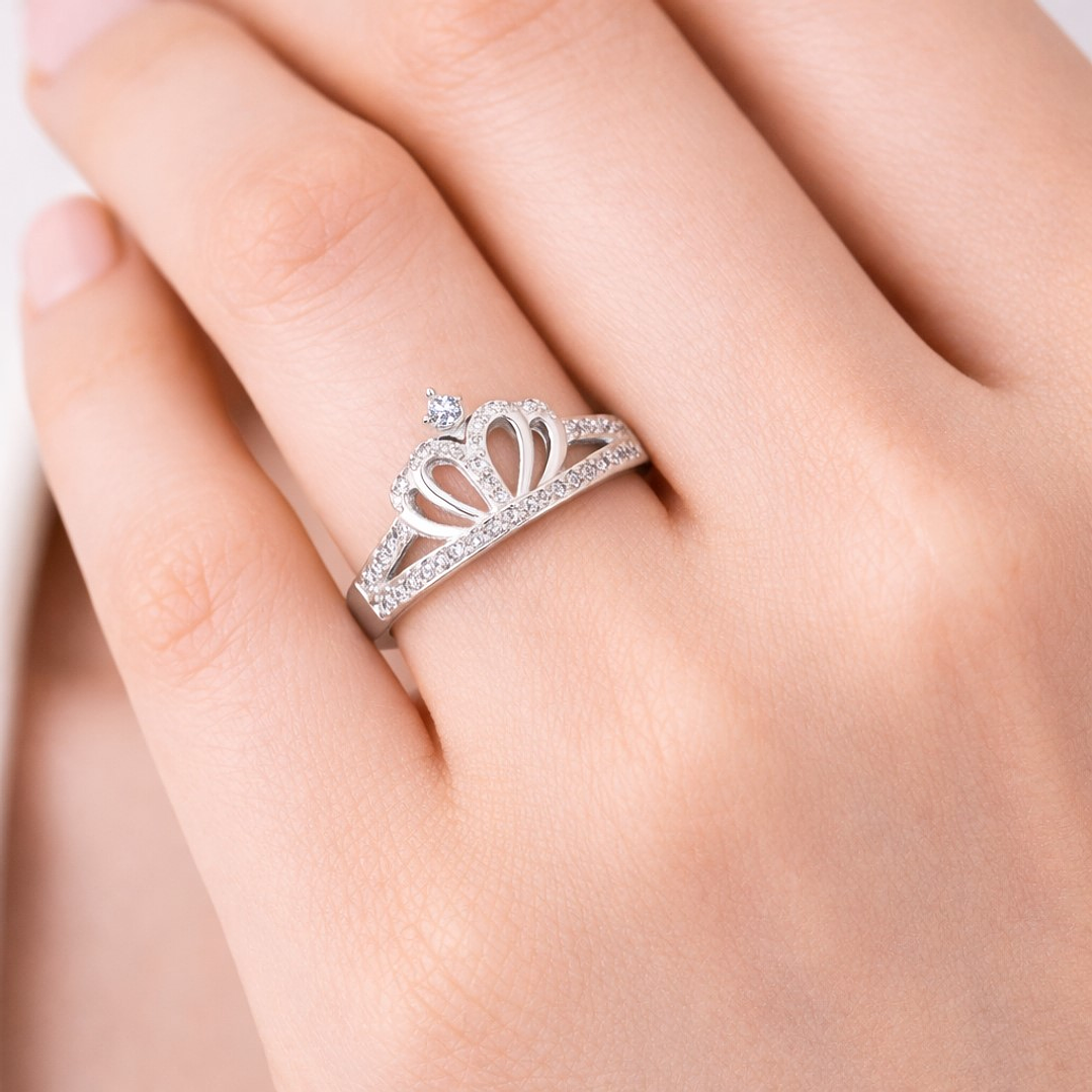 Anillo Corona Circones Elegante en Plata 925 2
