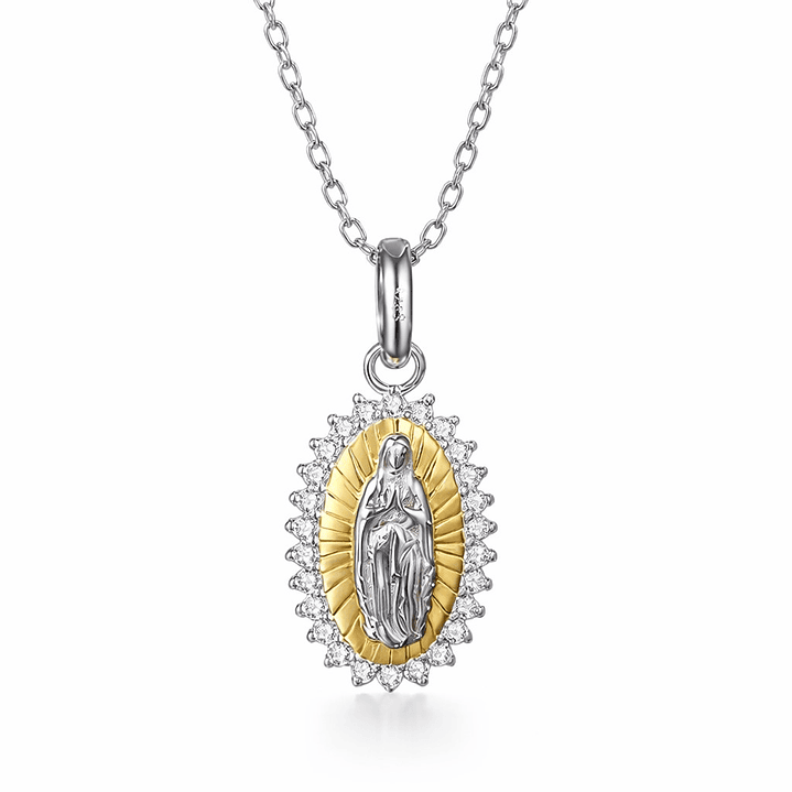 Collar Colgante Virgen María en Plata Ley 925  1