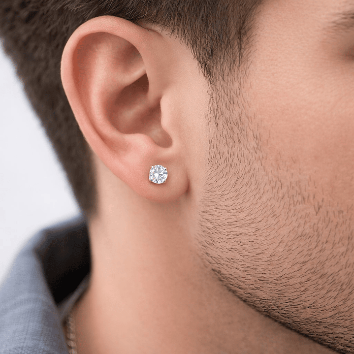 Aros Circón 6mm Unisex en Plata 925  2