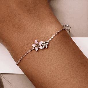 Pulsera Flor De Cerezo Sakura en Plata 925