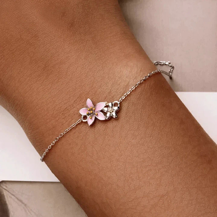 Pulsera Flor De Cerezo Sakura en Plata 925 2