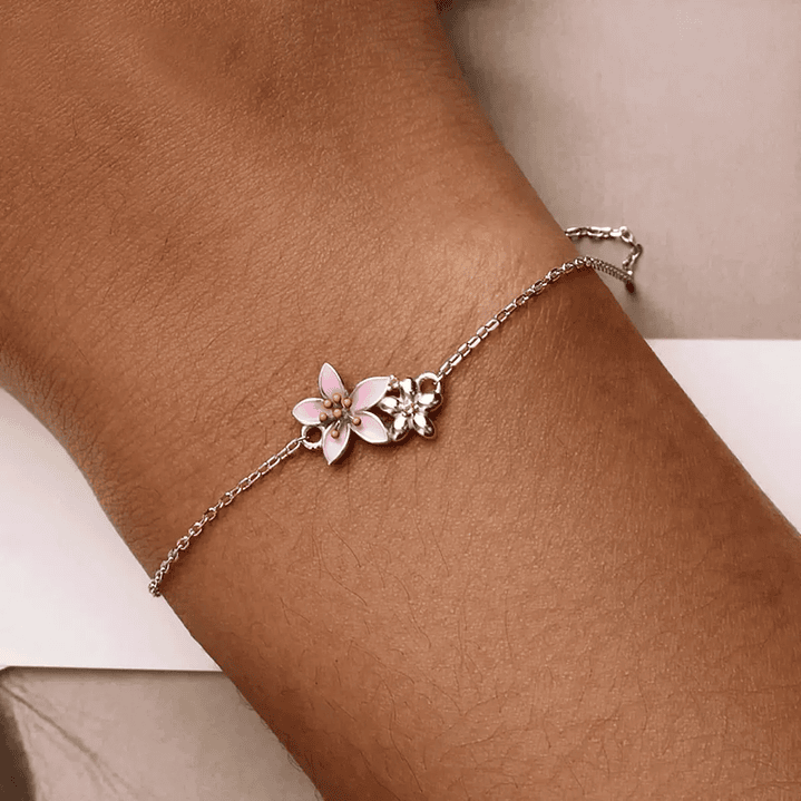 Pulsera Flor De Cerezo Sakura en Plata 925 2