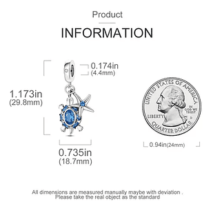 Charm Tortuga Estrella De Mar en Plata 925