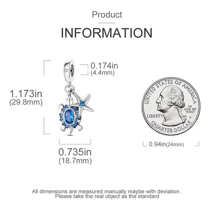 Charm Tortuga Estrella De Mar en Plata 925 2
