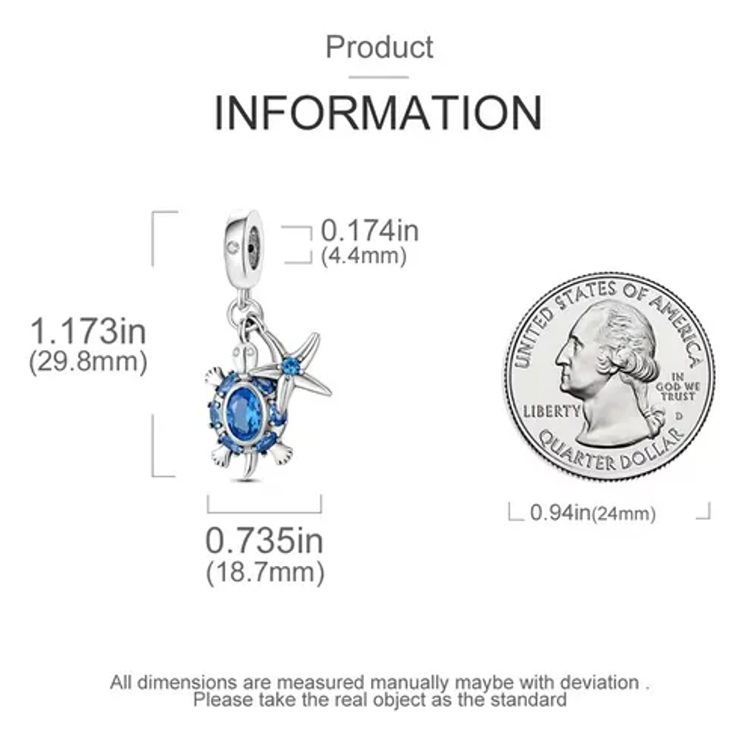Charm Tortuga Estrella De Mar en Plata 925 2