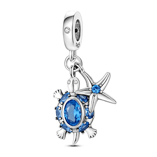 Charm Tortuga Estrella De Mar en Plata 925
