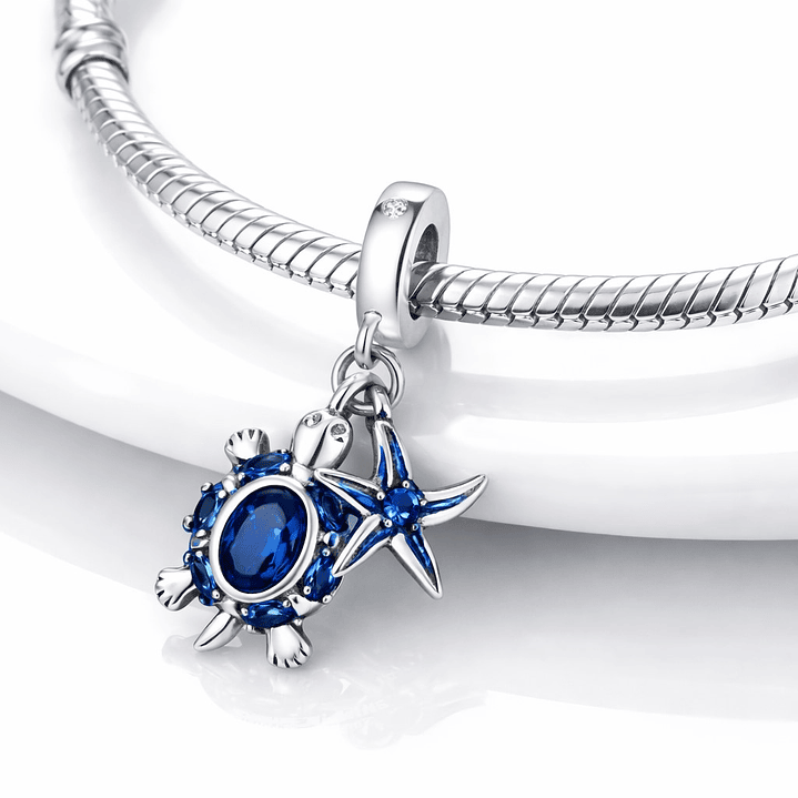 Charm Tortuga Estrella De Mar en Plata 925 3
