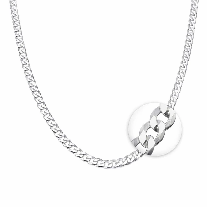 Cadena Grumet 3 mm Hombre en Plata 925  1