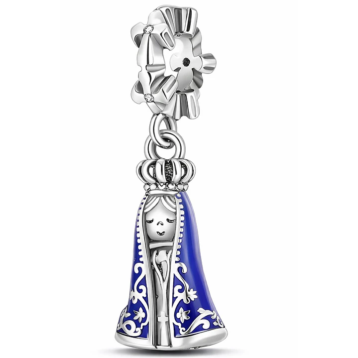 Charm Virgen María Manto Azul en Plata 925 1