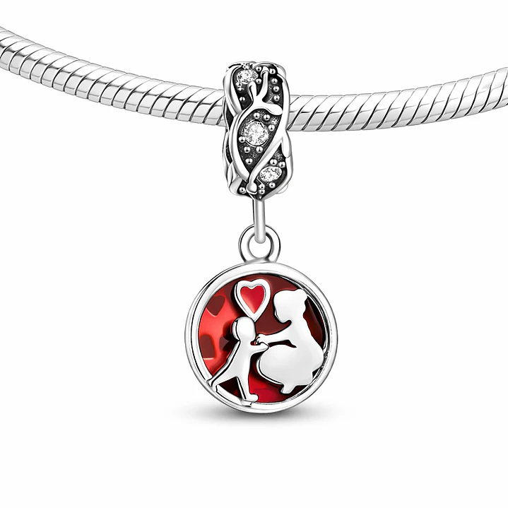 Charm Amor Madre e Hijo Corazón Plata 925  3