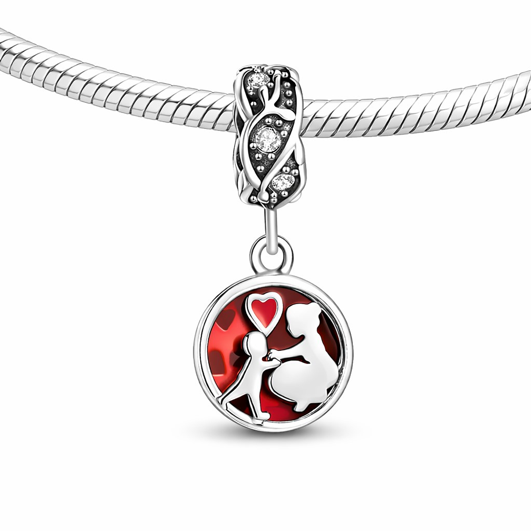 Charm Amor Madre e Hijo Corazón Plata 925  3