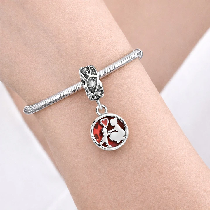 Charm Amor Madre e Hijo Corazón Plata 925  2