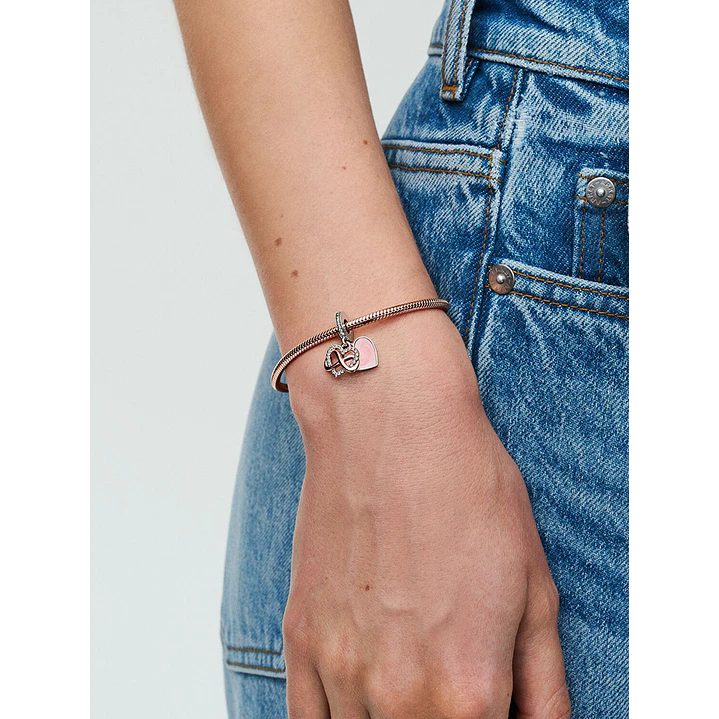 Charm Corazón Infinito Circón Brillante en Plata 925  2