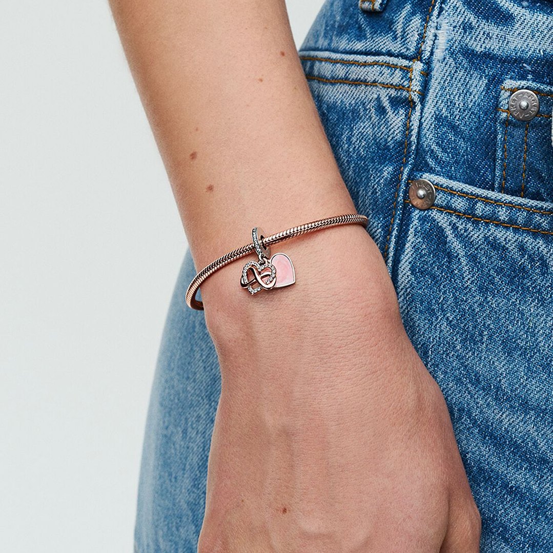 Charm Corazón Infinito Circón Brillante en Plata 925  2