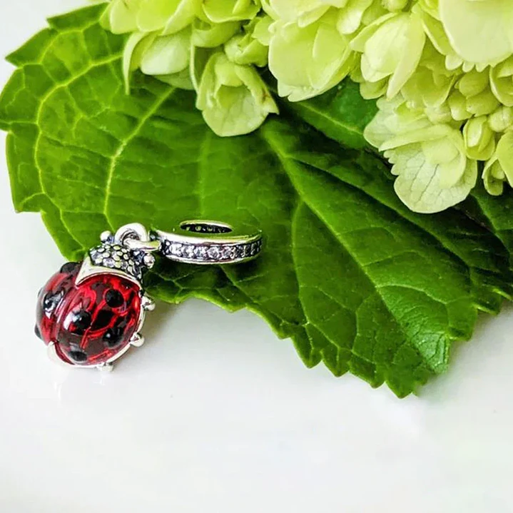 Charm Dije Mariquita Roja en Plata 925  3