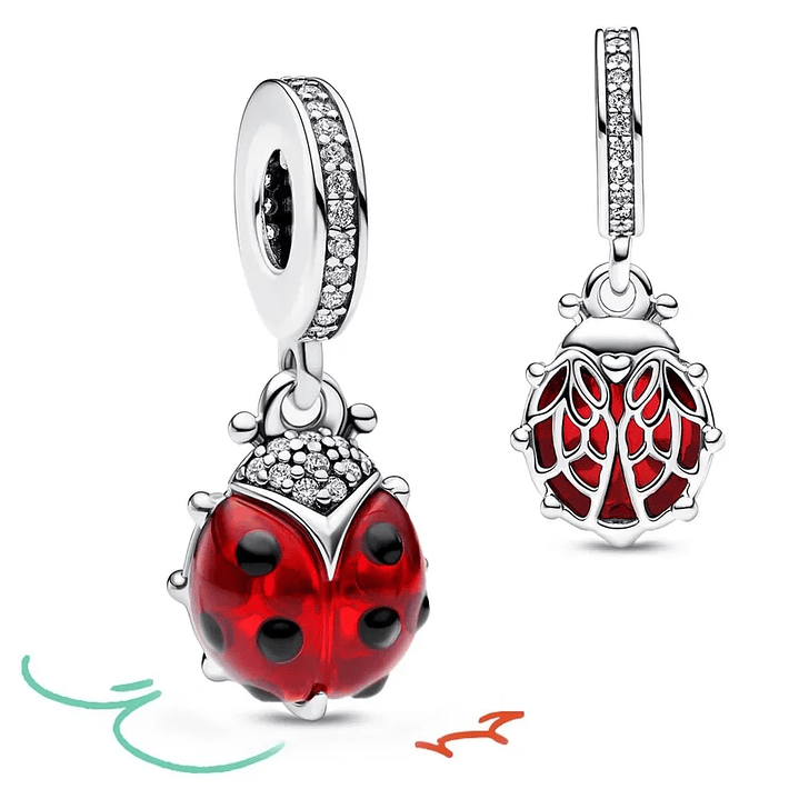Charm Dije Mariquita Roja en Plata 925  4