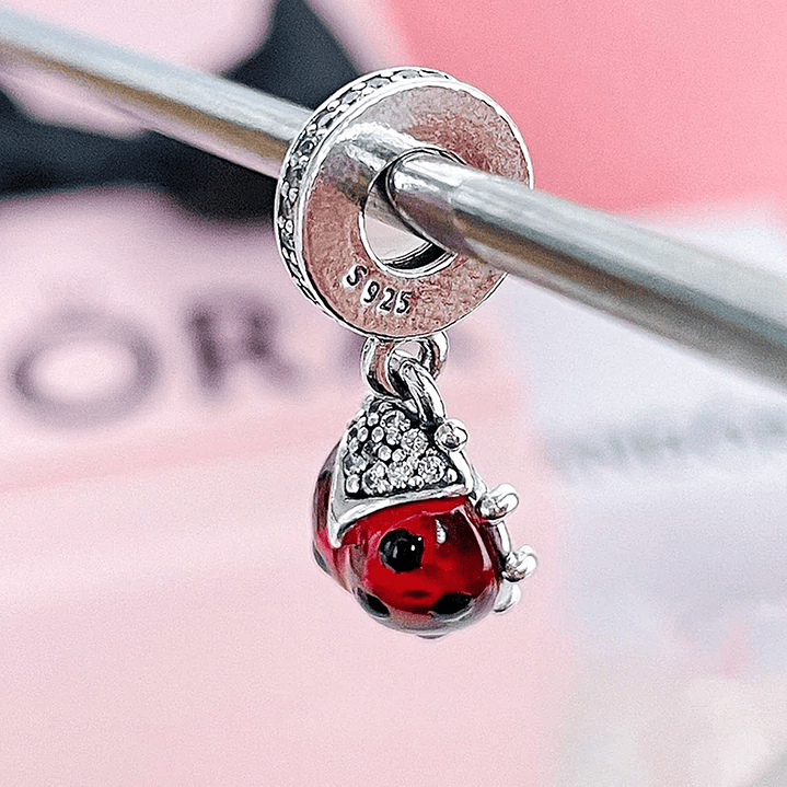 Charm Dije Mariquita Roja en Plata 925  5