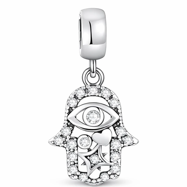 Charm Mano de Fátima Circón en Plata 925  1