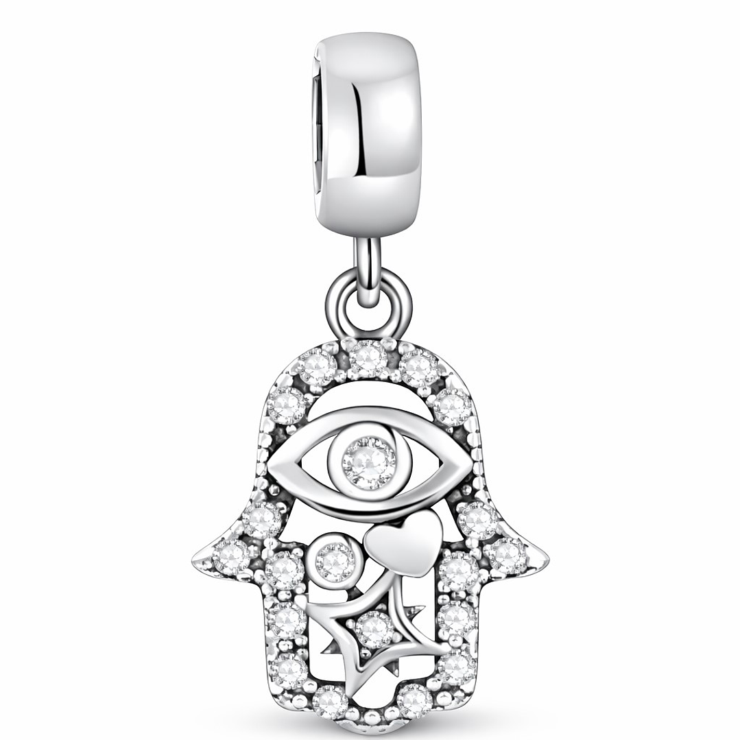 Charm Mano de Fátima Circón en Plata 925  1