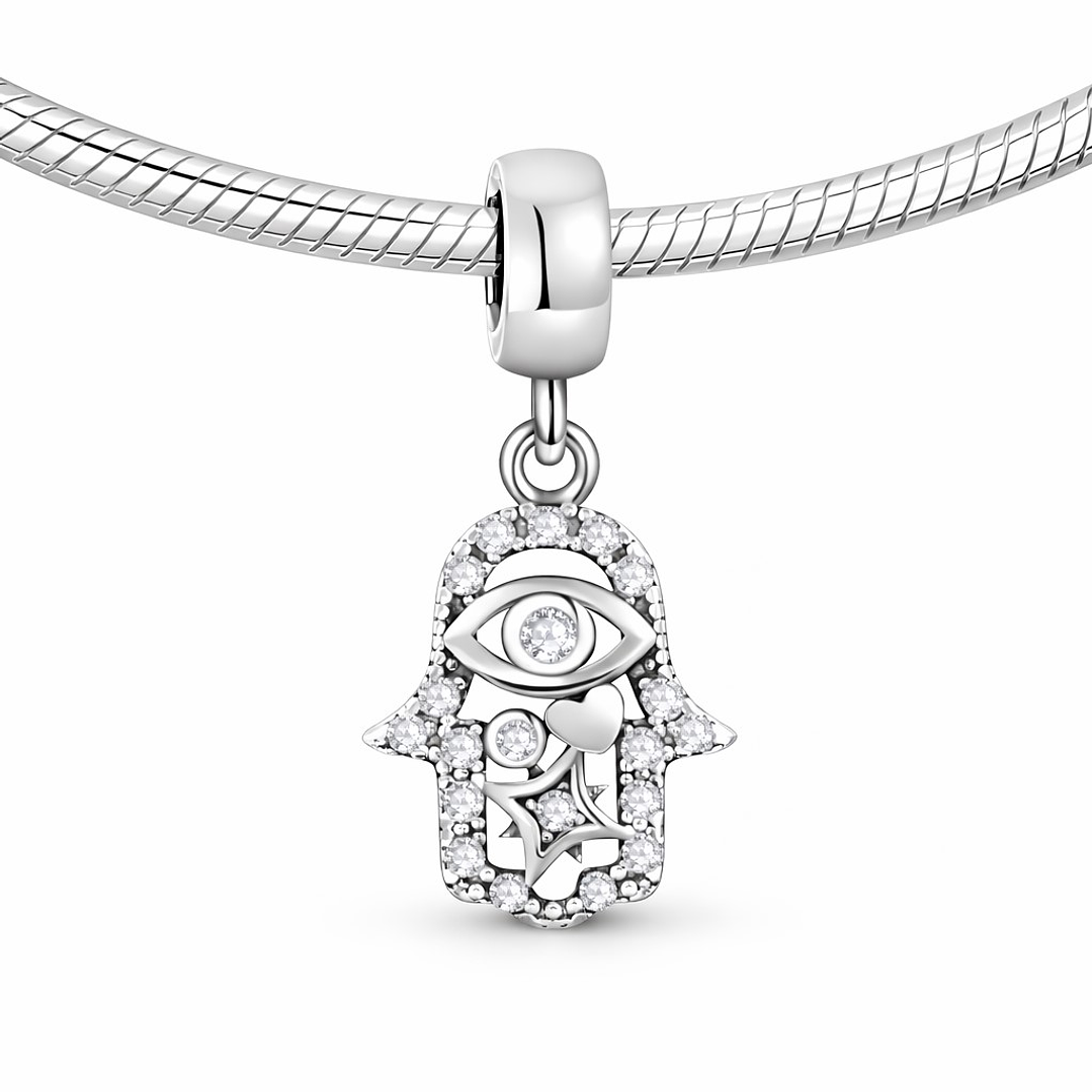 Charm Mano de Fátima Circón en Plata 925  3
