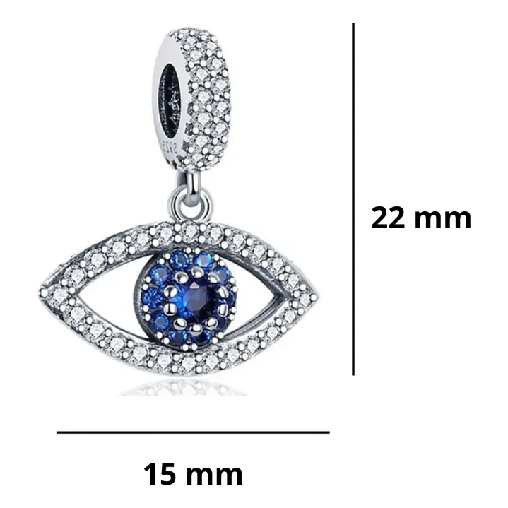 Charm Dije Ojo Turco Circón en Plata 925  3