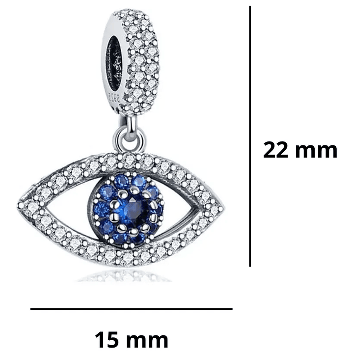 Charm Dije Ojo Turco Circón en Plata 925  3