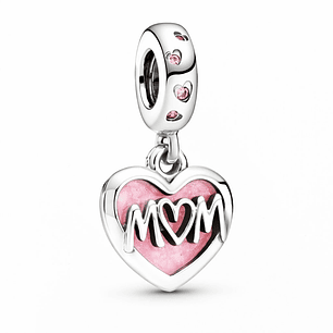 Charm Colgante Mamá Corazón en Plata 925  
