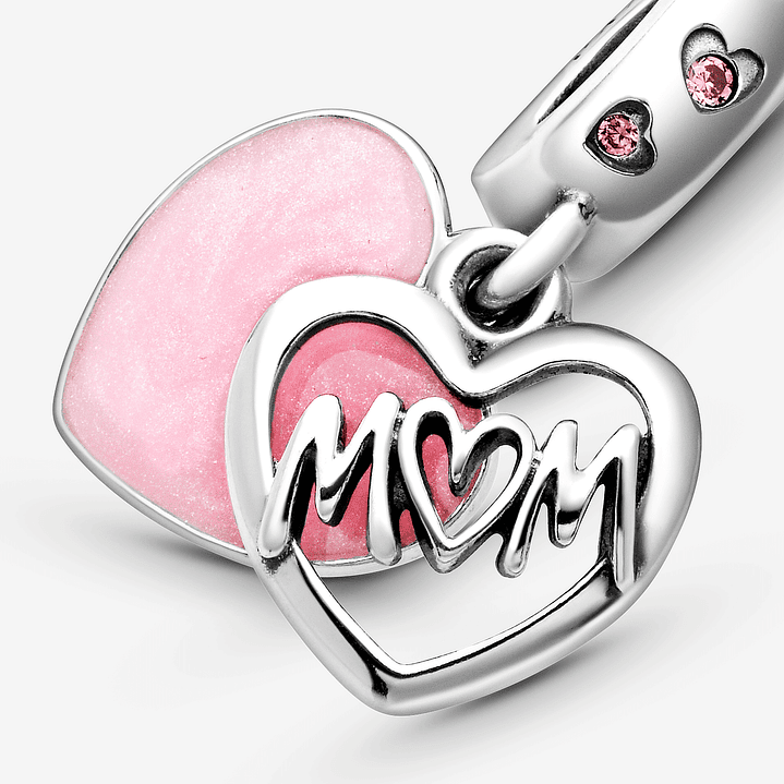 Charm Colgante Mamá Corazón en Plata 925   3