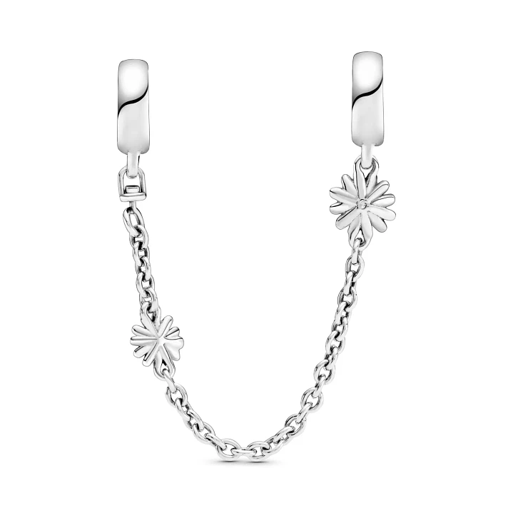 Cadena de seguridad Charm Flor Margaritas en Plata 925   1
