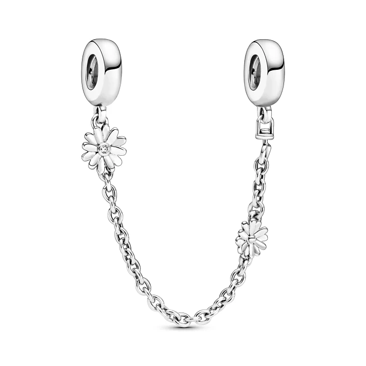 Cadena de seguridad Charm Flor Margaritas en Plata 925   3