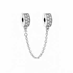 Cadena de seguridad Charm Circón Brillante en Plata 925  