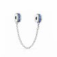 Cadena de seguridad Charm Circón Azul en Plata 925   - Miniatura 1