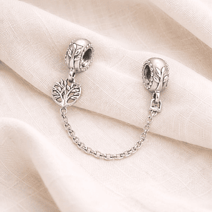 Cadena de seguridad Charm Árbol Familiar en Plata 925  