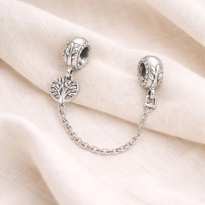 Cadena de seguridad Charm Árbol Familiar en Plata 925   2