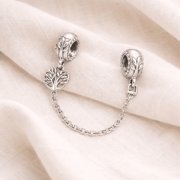 Cadena de seguridad Charm Árbol Familiar en Plata 925   2