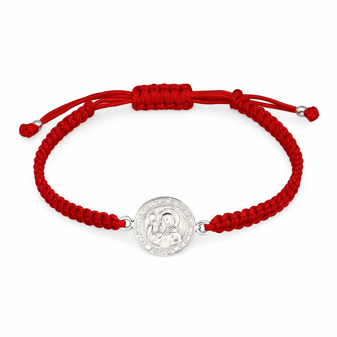 Pulsera Baby Hilo Rojo Ajustable San Benito Plata 925 1