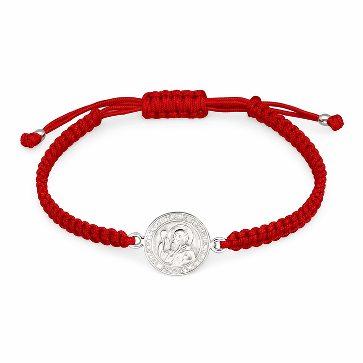 Pulsera Baby Hilo Rojo Ajustable San Benito Plata 925 1