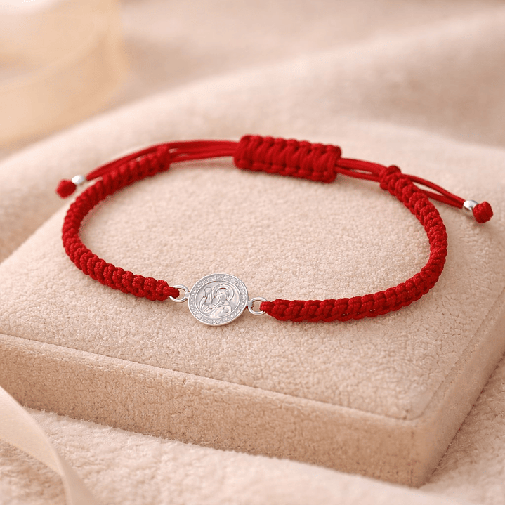 Pulsera Baby Hilo Rojo Ajustable San Benito Plata 925 3