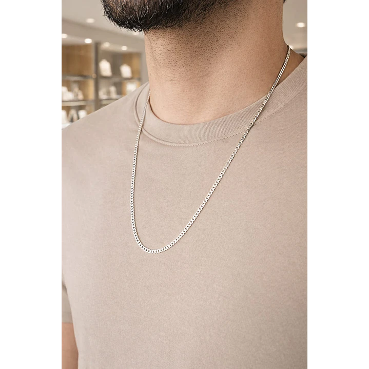 Cadena Grumet 3 mm Hombre en Plata 925  2