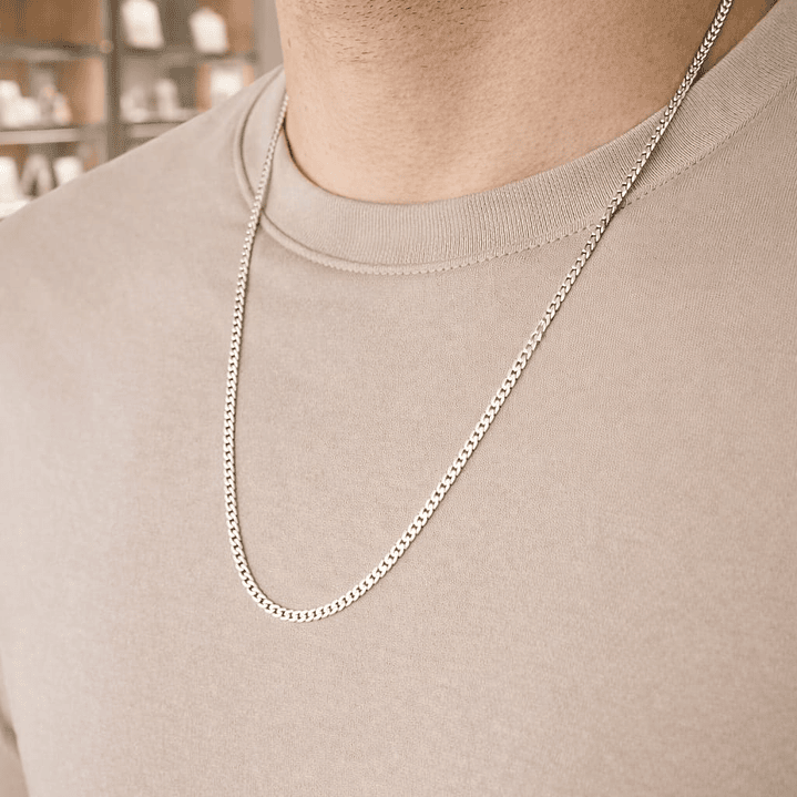 Cadena Grumet 3 mm Hombre en Plata 925  2