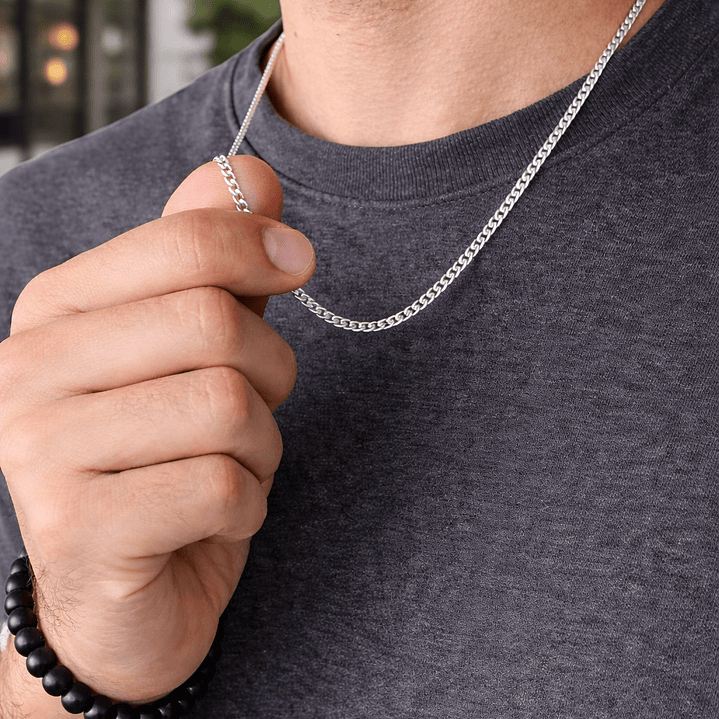 Cadena Grumet 3 mm Hombre en Plata 925  3