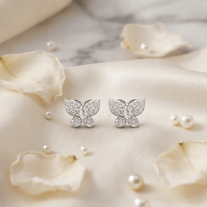 Aros Mariposa Circón Brillante en Plata Ley 925  3