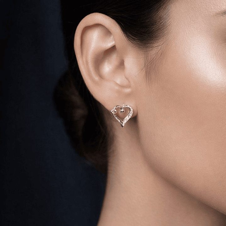 Aros Corazón Circón Elegante en Plata 925  2