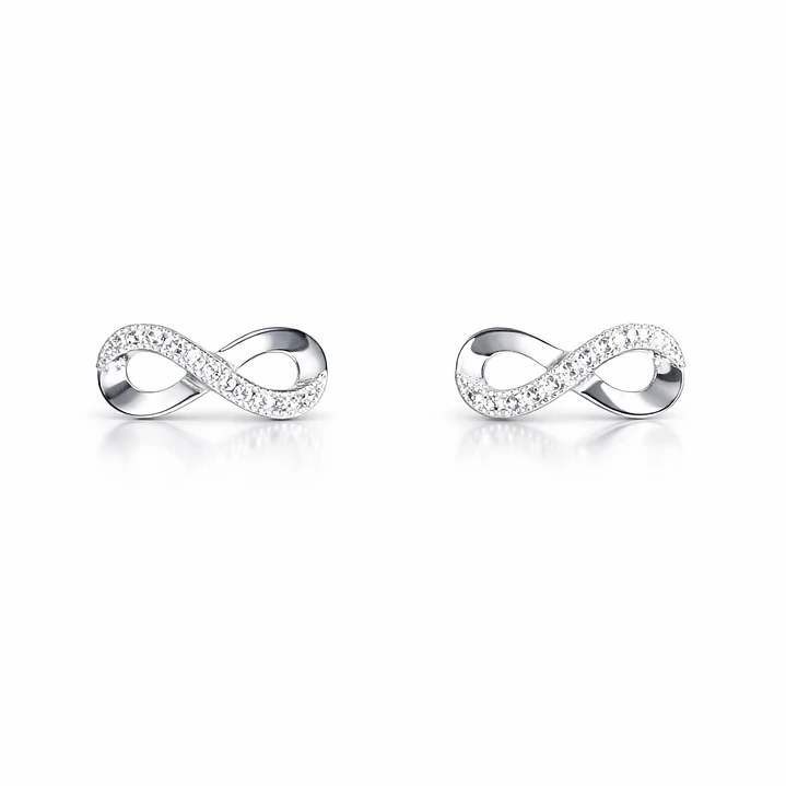 Aros Infinito Circones Brillantes en Plata 925  1