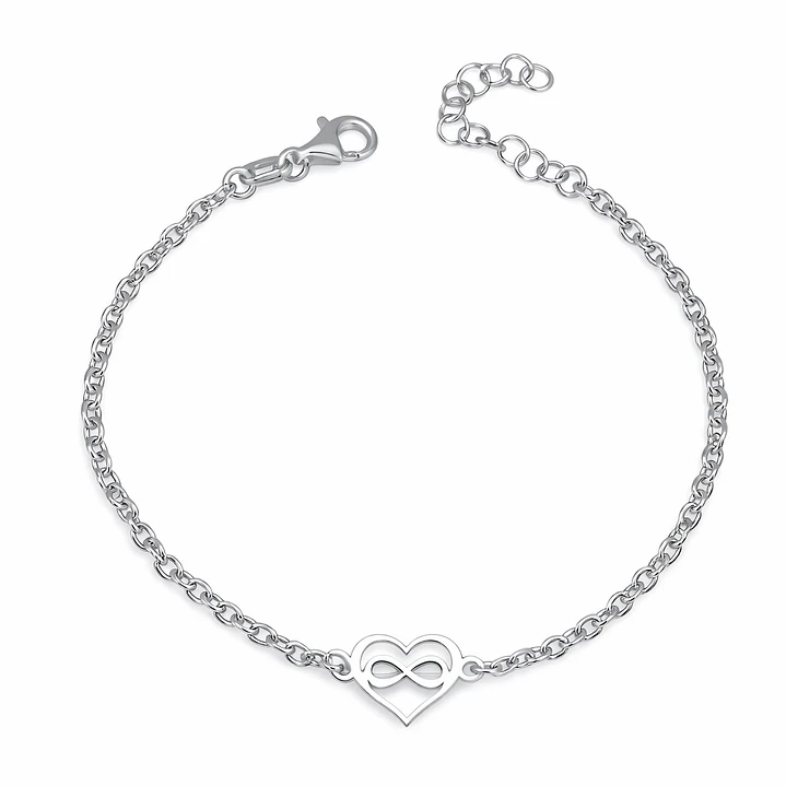 Pulsera Rolo Corazón Infinito en Plata Ley 925 1