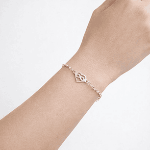 Pulsera Rolo Corazón Infinito en Plata Ley 925
