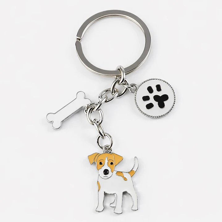 Llavero Perrito Jack Russell Terrier en Acero Inoxidable  1