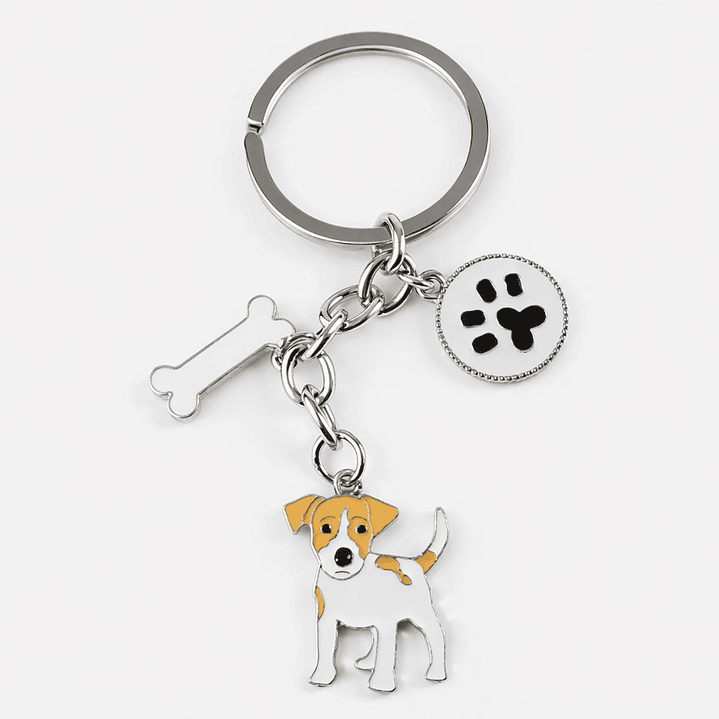 Llavero Perrito Jack Russell Terrier en Acero Inoxidable  1